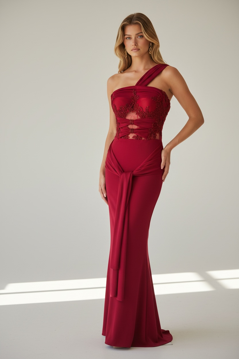 A Rouge Dress – Lace Corset & Jersey Maxi Skirt