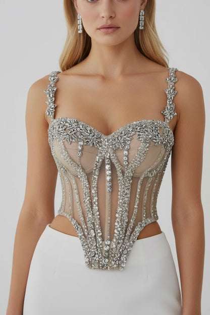 Corset la Maison pérle  – Handcrafted Crystal & Pearl