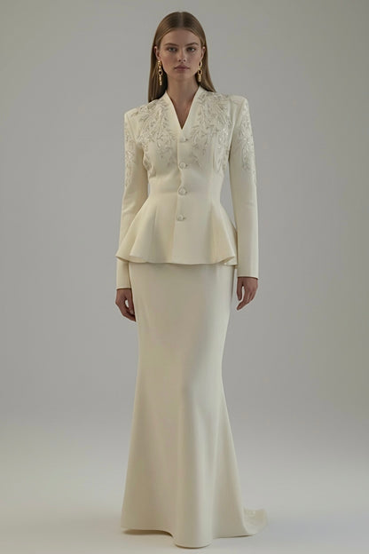 Maison Signature Suit - Tailored Embroidered Blazer & skirt