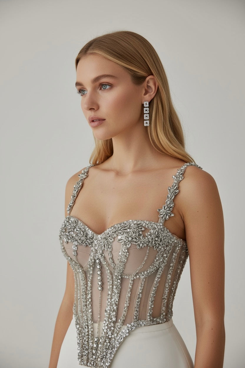 Corset la Maison pérle  – Handcrafted Crystal & Pearl