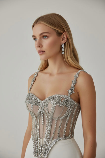 Corset la Maison pérle  – Handcrafted Crystal & Pearl
