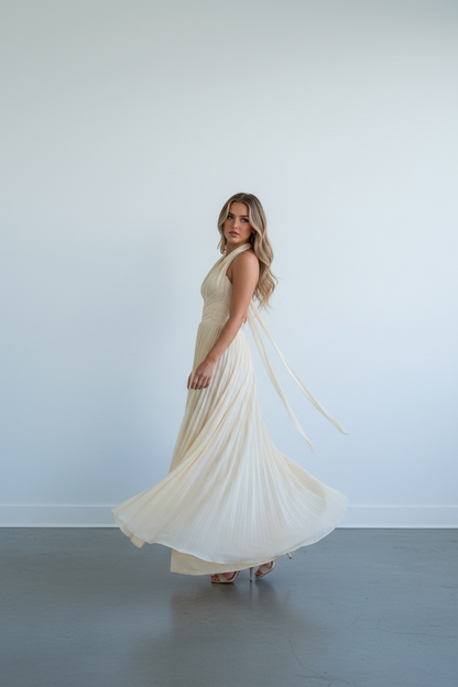 A Élise Draped Chiffon Gown