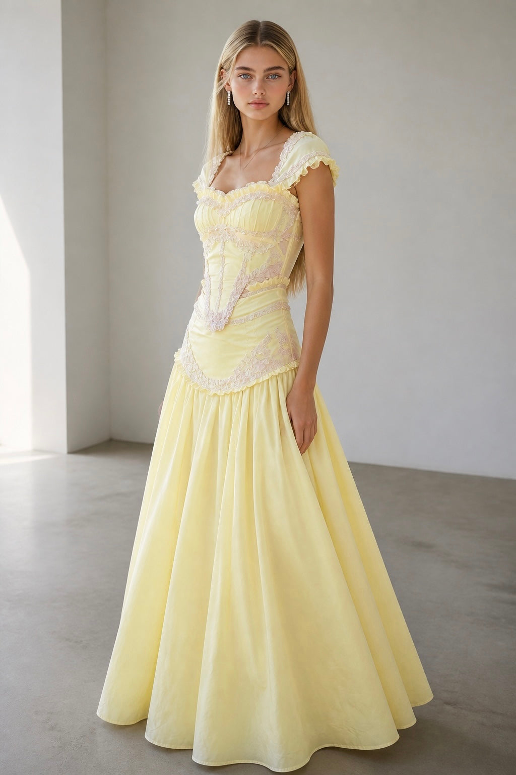 Butterfly Set Corset & Low-Waist Long Skirt