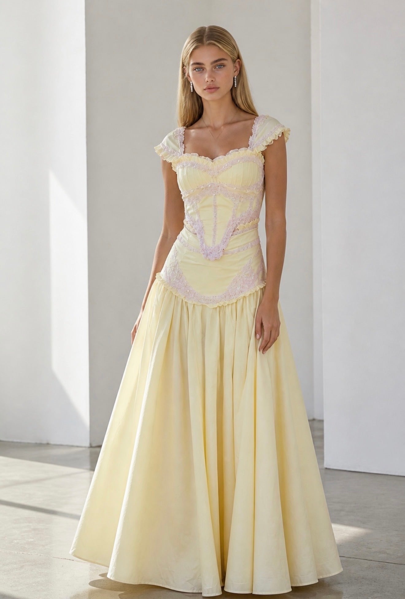 Butterfly Set Corset & Low-Waist Long Skirt