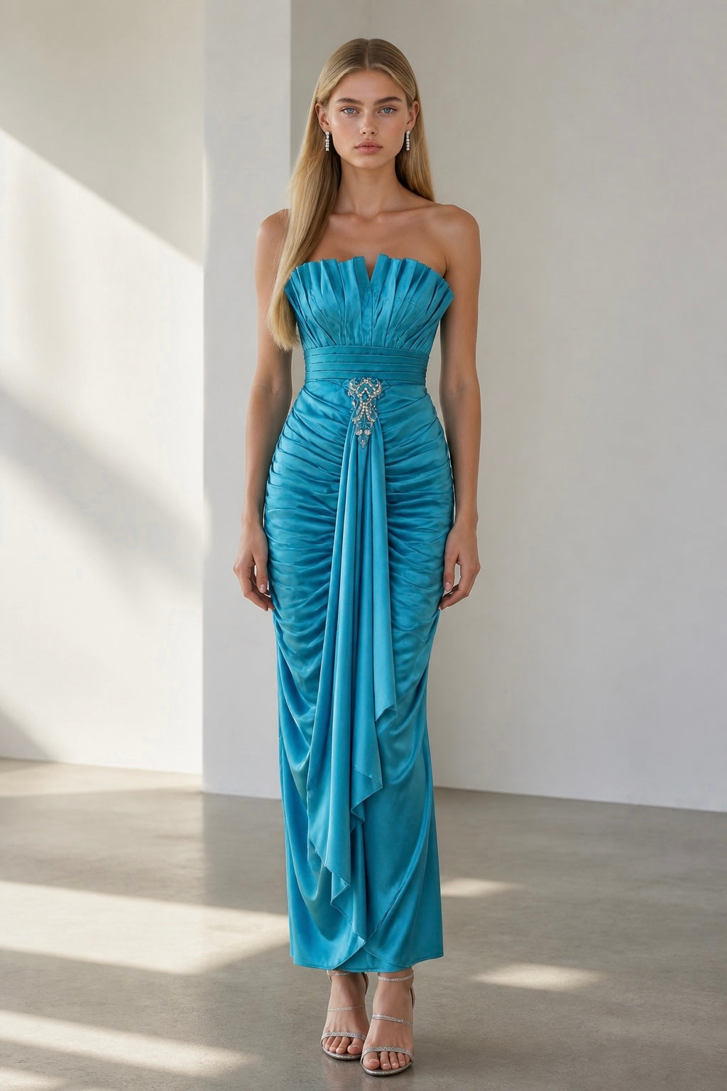 Bleu Royale

Pleated Satin Corset & Draped Jersey Skirt