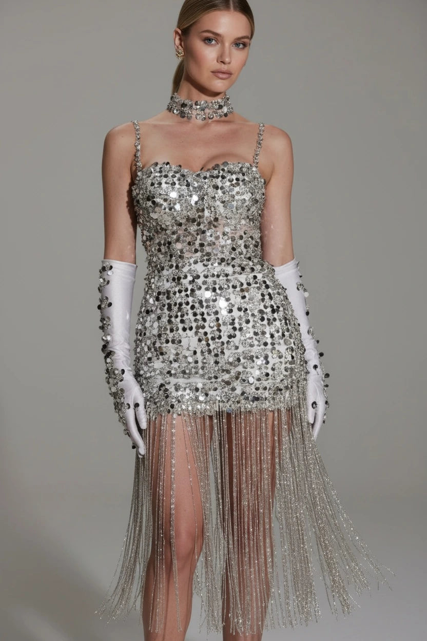 ASTRÉA – Fully Embellished Fringe Couture Dress