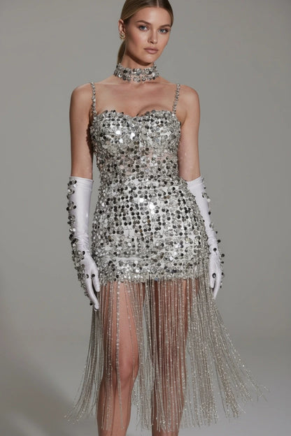 ASTRÉA – Fully Embellished Fringe Couture Dress