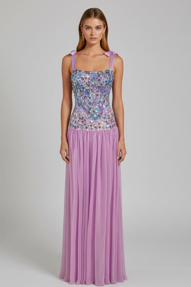 Élie Douce Romance Set – Two-Piece Chiffon Ensemble with Corset & Flared Skirt