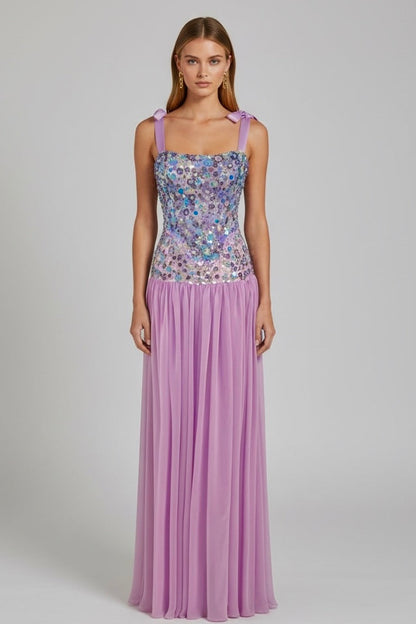 Élie Douce Romance Set – Two-Piece Chiffon Ensemble with Corset & Flared Skirt