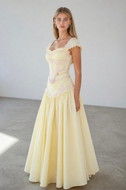 Butterfly Set Corset & Low-Waist Long Skirt