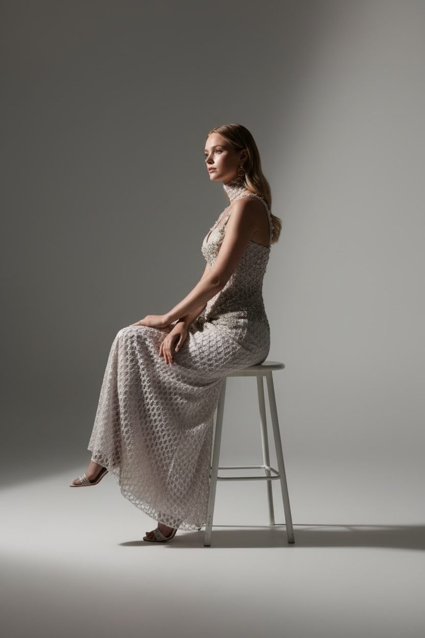 A Maison Two piece Set – Embellished Corset & Fitted Long Skirt