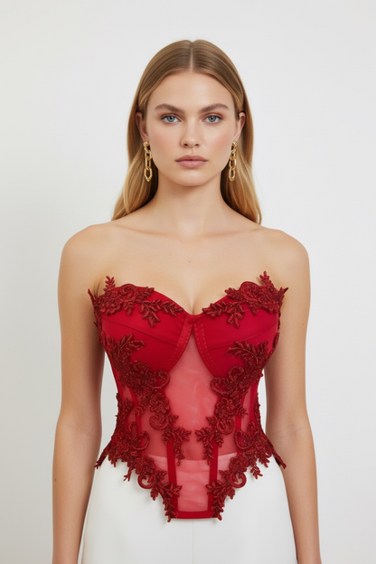 Corset Róuge – handcrafted couture piece