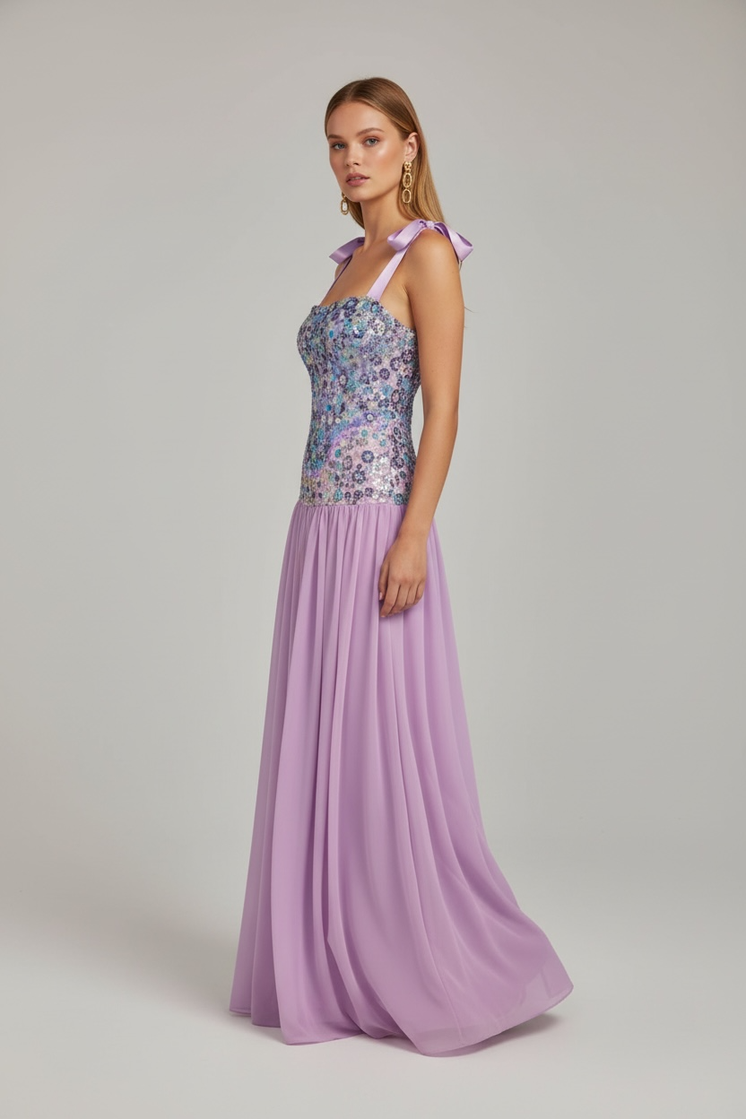 Élie Douce Romance Set – Two-Piece Chiffon Ensemble with Corset & Flared Skirt