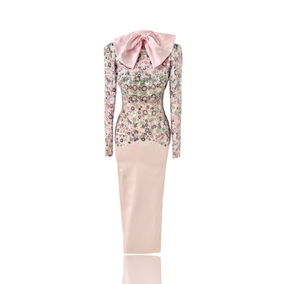 Auréa – Couture Evening Dress with Structured Corset and Satin Bow