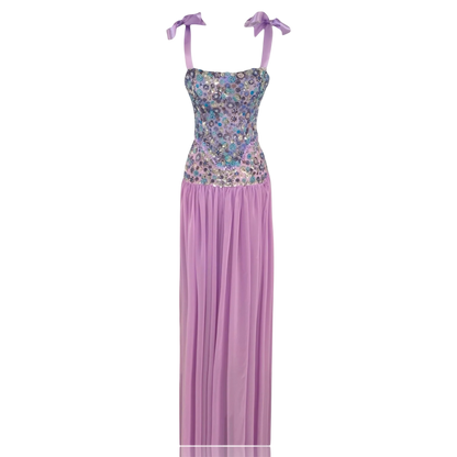 Élie Douce Romance Set – Two-Piece Chiffon Ensemble with Corset & Flared Skirt